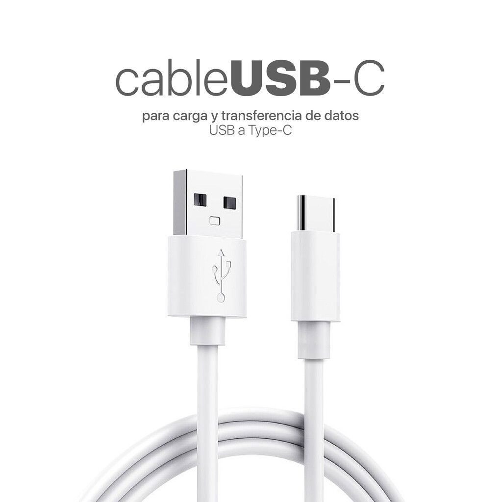 CABLE USB C A USB C BLANCO 1MT